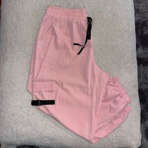 SHEIN Pink Track Pants with Black Accents